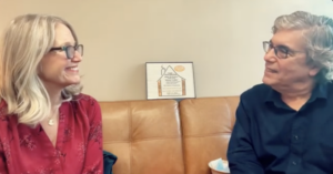 Laura and Michael Silverstein discussing Gottman Method couples therapy skills during a relationship training session in Bryn Mawr, PA.